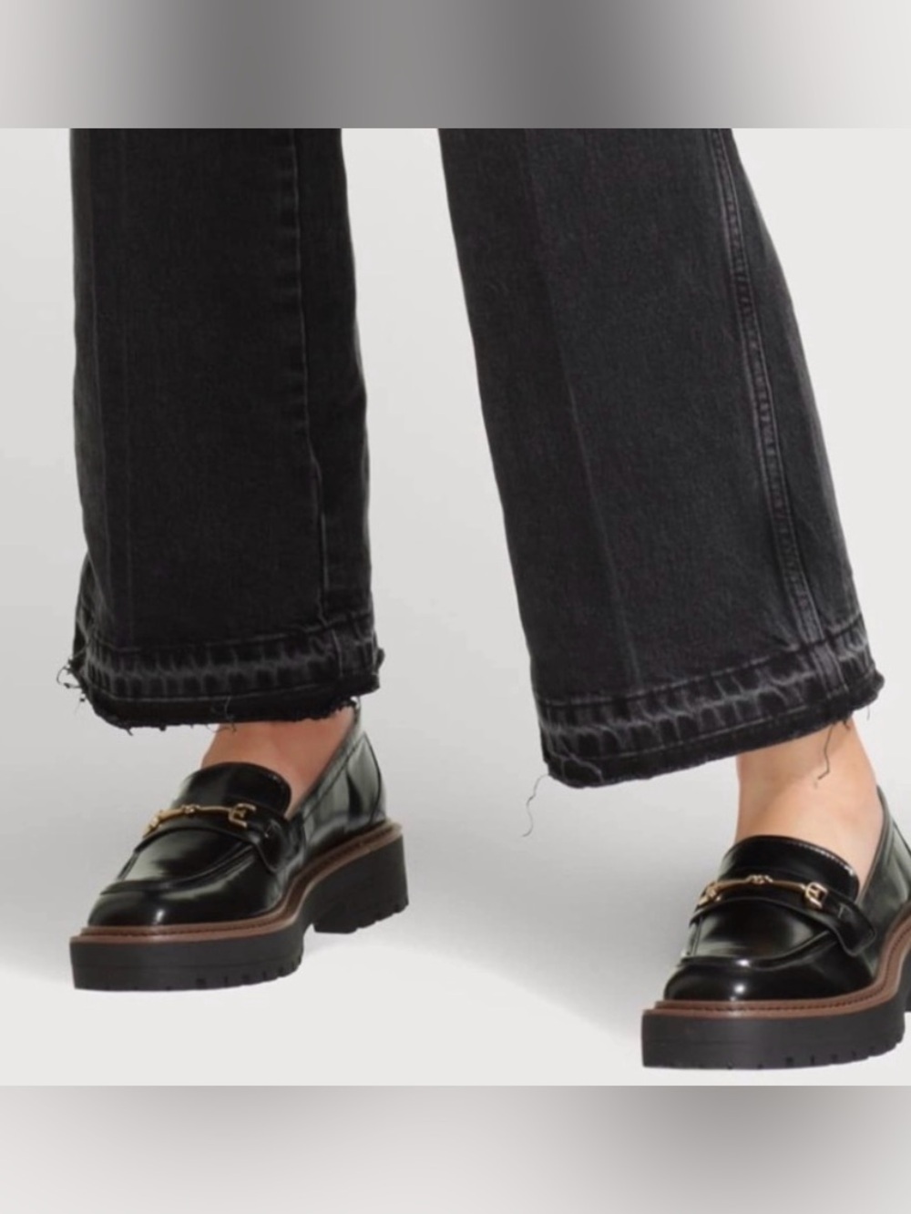 Sam Edelman Black Patent Leather Chain Loafers